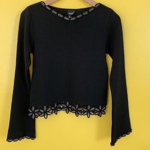 Black Sweater with Swarovski Crystal Details